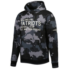 New England Patriots The Wild Collective Camo Pullover Hoodie - Black Hoodies