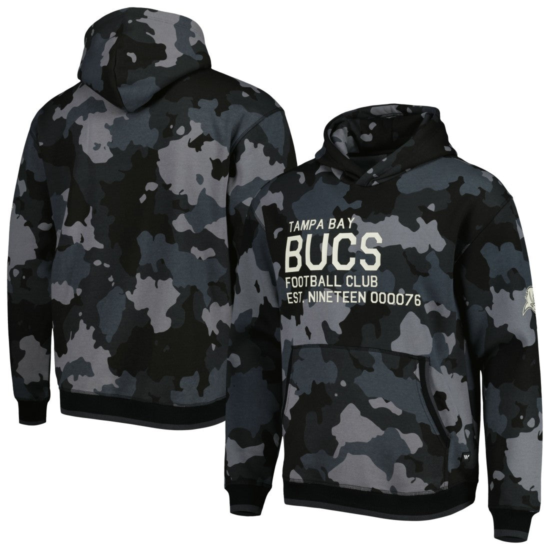 Tampa Bay Buccaneers The Wild Collective Camo Pullover Hoodie - Black Hoodies
