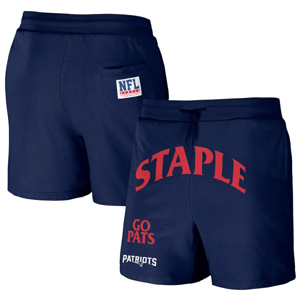 New England Patriots NFL x Staple Throwback Vintage Wash Fleece Shorts - Navy Shorts