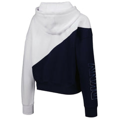 Atlanta Braves DKNY Sport Women's Bobbi Colorblock Pullover Hoodie - Navy/White Hoodies