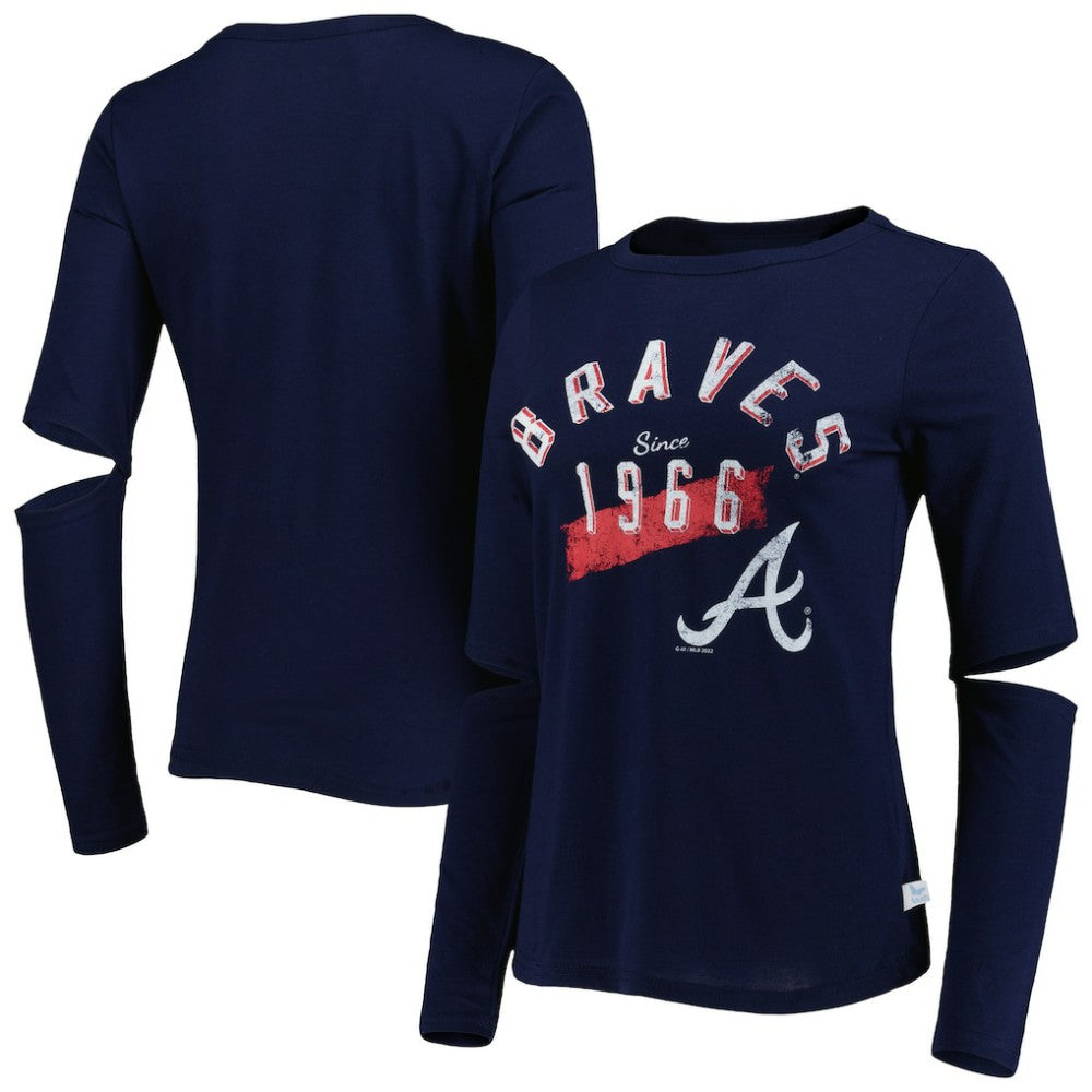 Atlanta Braves Touch Women's Formation Long Sleeve T-Shirt - Navy T-shirts