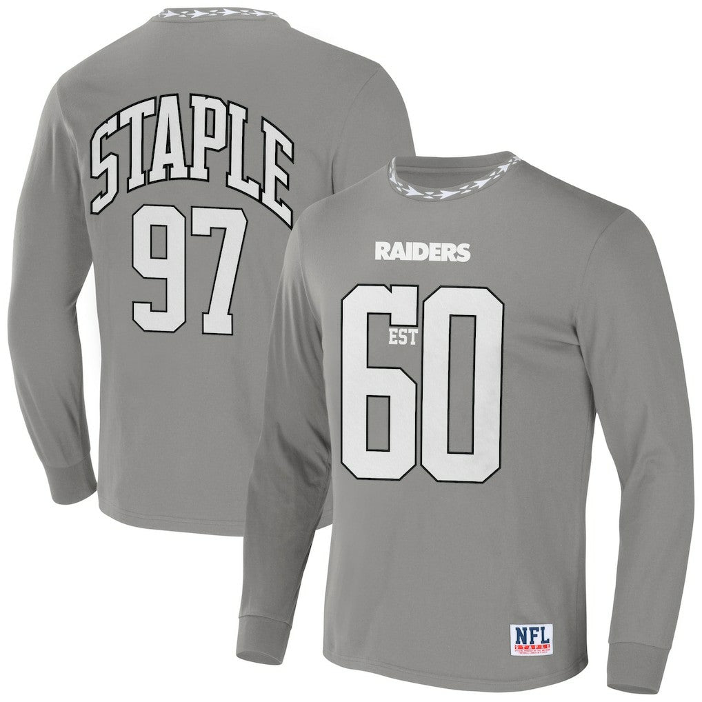 Las Vegas Raiders NFL x Staple Core Team Long Sleeve T-Shirt - Gray T-shirts