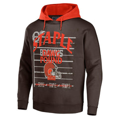 Cleveland Browns NFL x Staple Throwback Vintage Wash Pullover Hoodie - Brown Hoodies