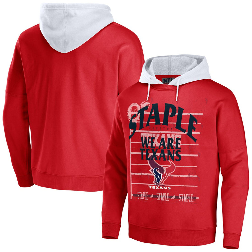 Houston Texans NFL x Staple Throwback Vintage Wash Pullover Hoodie - Navy Hoodies