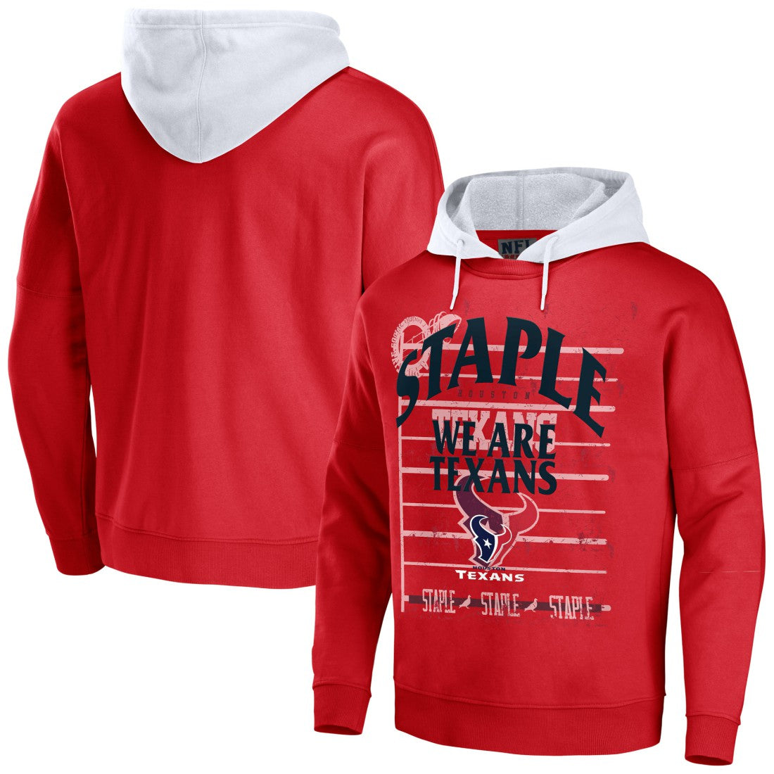 Houston Texans NFL x Staple Throwback Vintage Wash Pullover Hoodie - Navy Hoodies