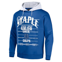 Indianapolis Colts NFL x Staple Throwback Vintage Wash Pullover Hoodie - Blue Hoodies