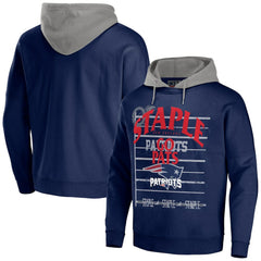 New England Patriots NFL x Staple Throwback Vintage Wash Pullover Hoodie - Navy Hoodies