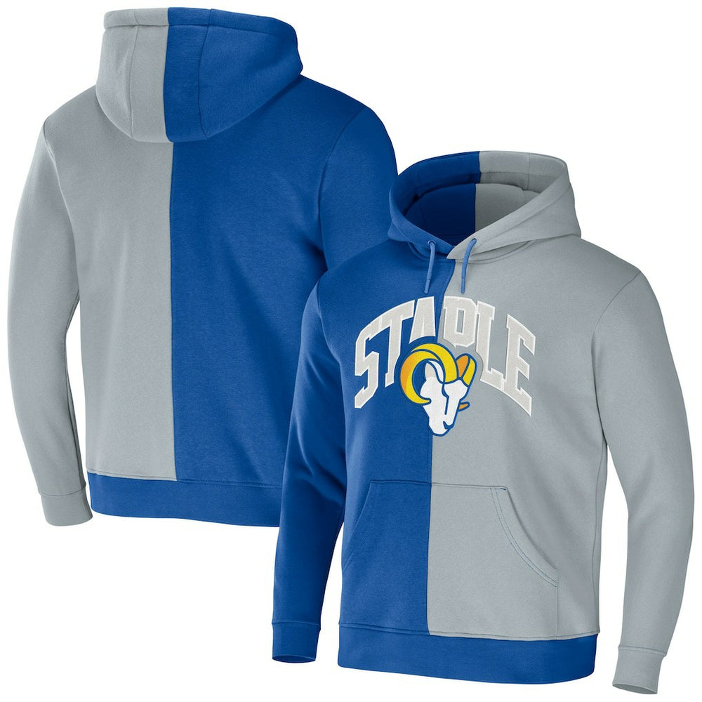 Los Angeles Rams NFL x Staple Split Logo Pullover Hoodie - Royal Hoodies