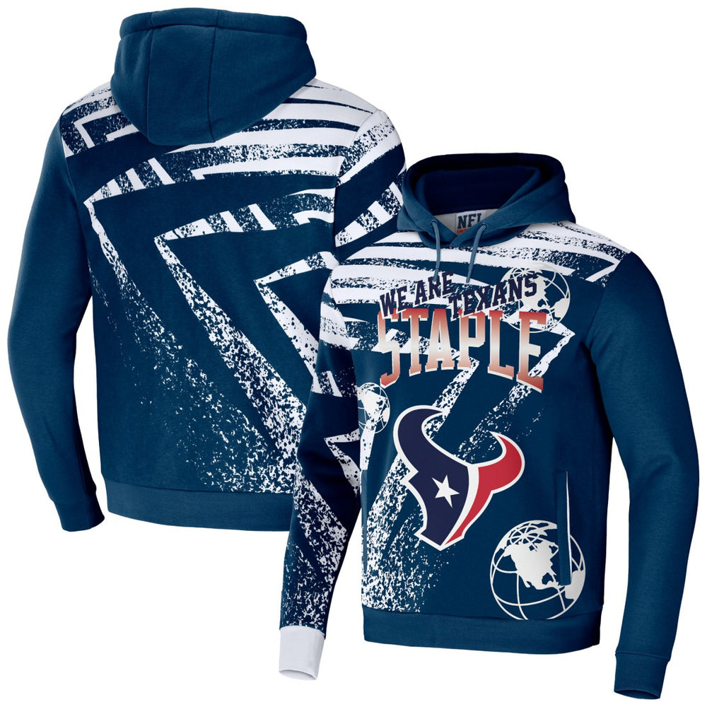 Houston Texans NFL x Staple All Over Print Pullover Hoodie - Navy Hoodies