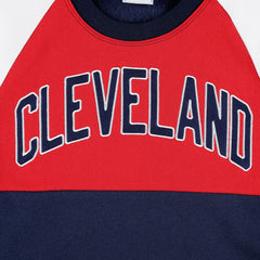 Cleveland Guardians Starter Women's Baseline Raglan Pullover Sweatshirt - Navy/Red Pullover