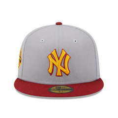 New York Yankees New Era World Series Champions Navy Undervisor 59FIFTY Fitted Hat - Gray/Red Hats