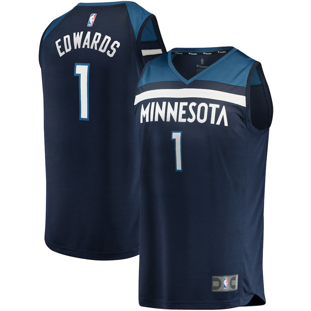 Anthony Edwards Minnesota Timberwolves 2021/22 Fast Break Replica Jersey Icon Edition Navy - Fanatics