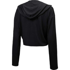 Chicago Cubs Majestic Threads Women's Leopard Cropped Hoodie - Black Hoodies