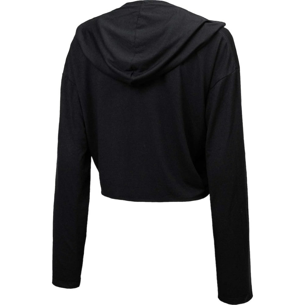 New York Yankees Majestic Threads Women's Leopard Cropped Hoodie - Black Hoodies