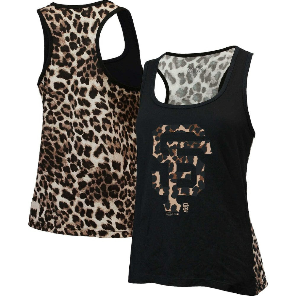 San Francisco Giants Majestic Threads Women's Leopard Tank Top - Black Tanks