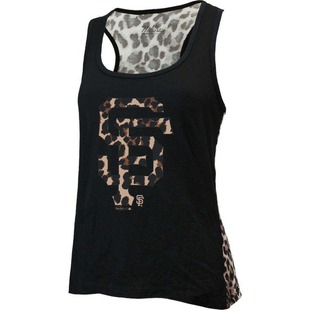 San Francisco Giants Majestic Threads Women's Leopard Tank Top - Black Tanks