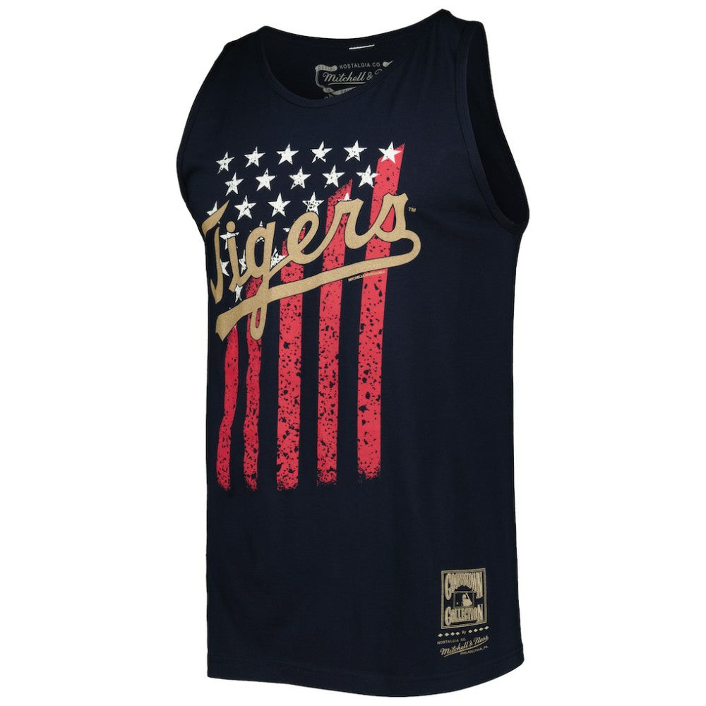 Detroit Tigers Mitchell & Ness Cooperstown Collection Stars and Stripes Tank Top - Navy Tanks