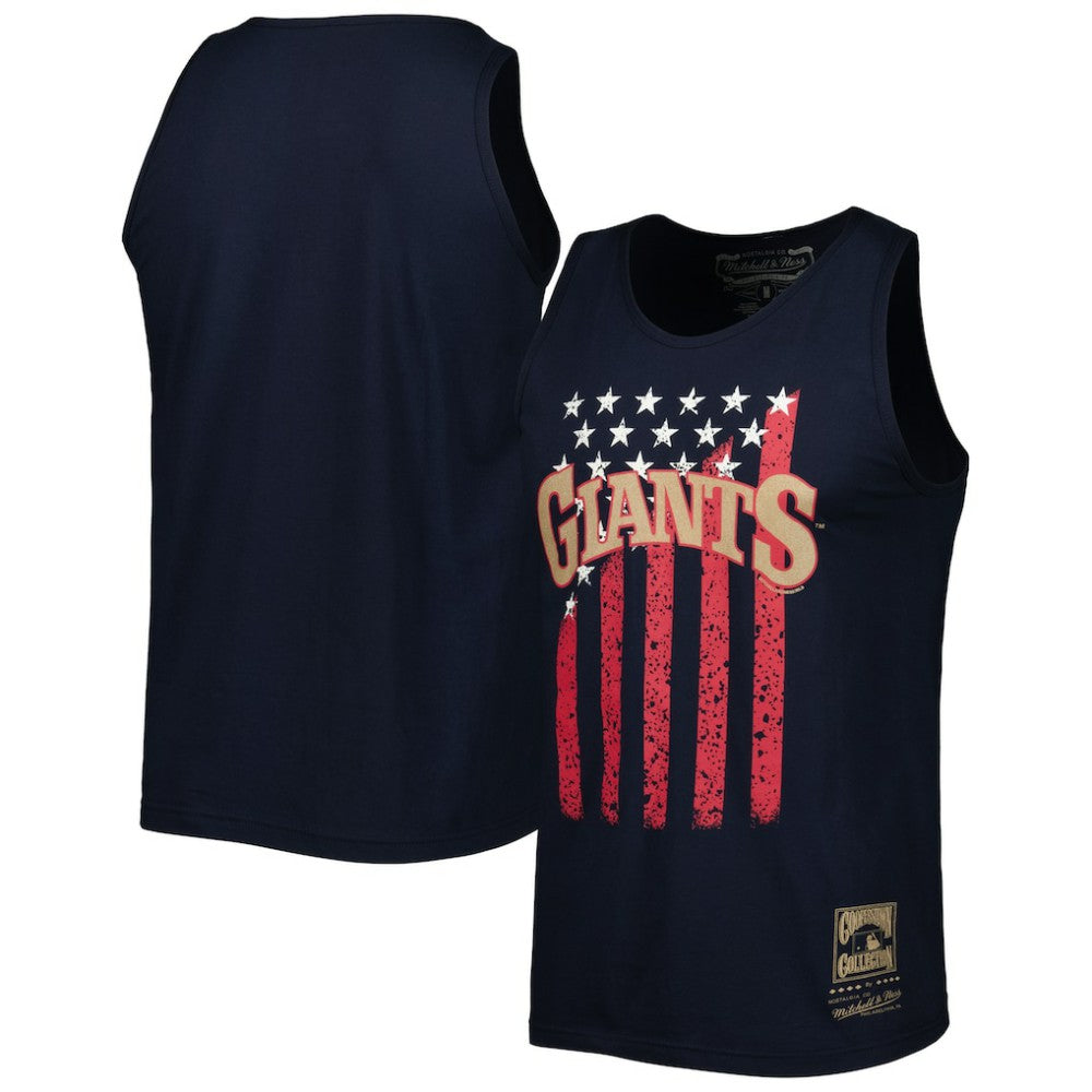 San Francisco Giants Mitchell & Ness Cooperstown Collection Stars and Stripes Tank Top - Navy Tanks