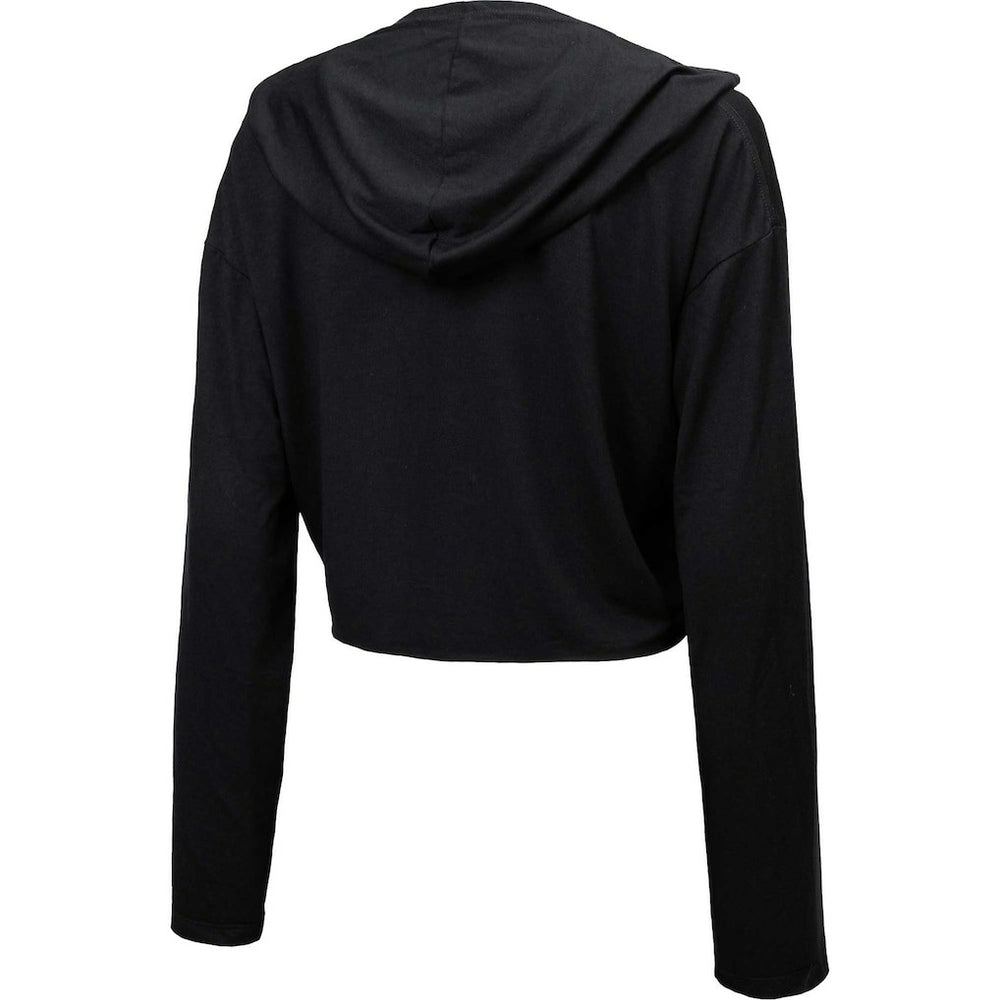Minnesota Vikings Majestic Threads Women's Leopard Cropped Pullover Hoodie - Black Hoodies