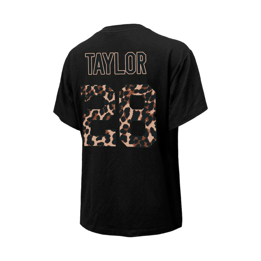 Jonathan Taylor Indianapolis Colts Majestic Threads Women's Leopard Player Name & Number T-Shirt - Black T-shirts