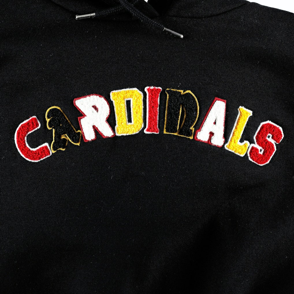 Arizona Cardinals The Wild Collective Women's Cropped Pullover Hoodie - Black Hoodies