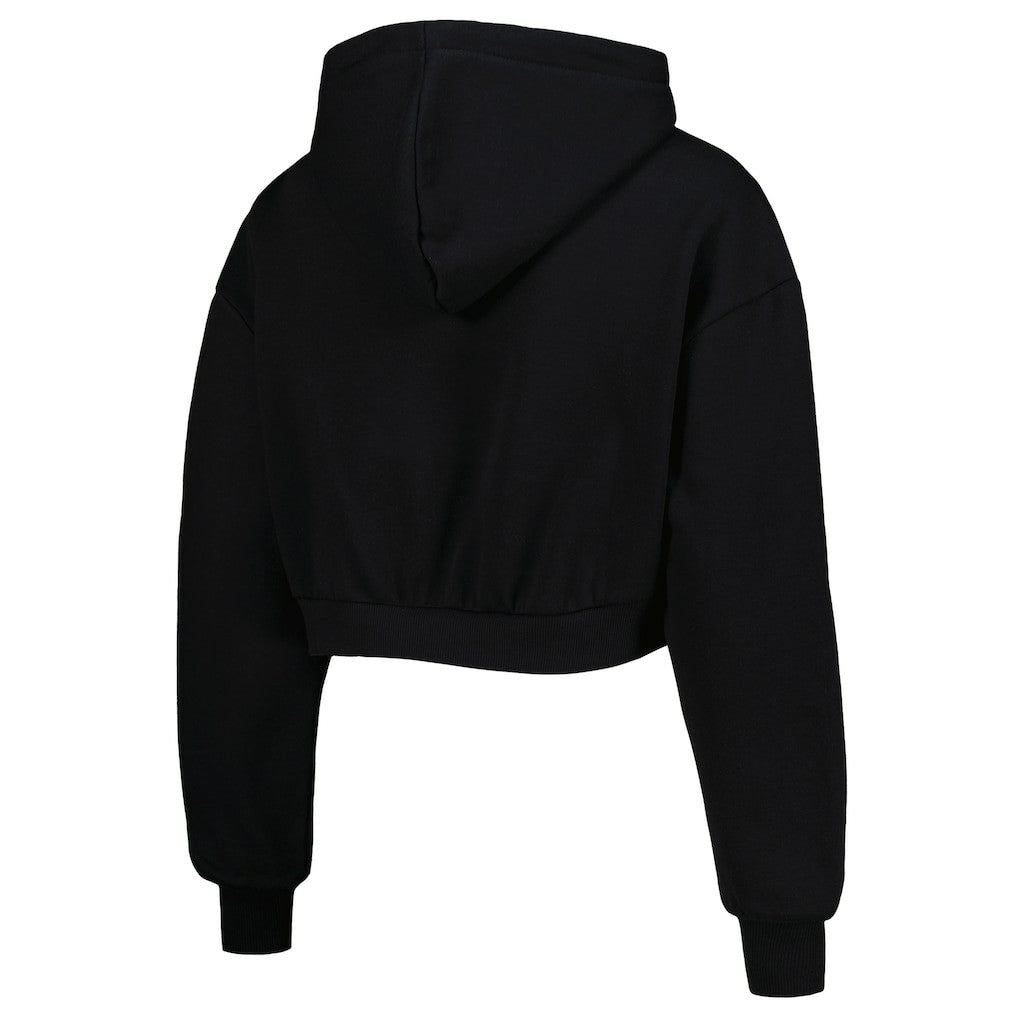 Baltimore Ravens The Wild Collective Women's Cropped Pullover Hoodie - Black Hoodies