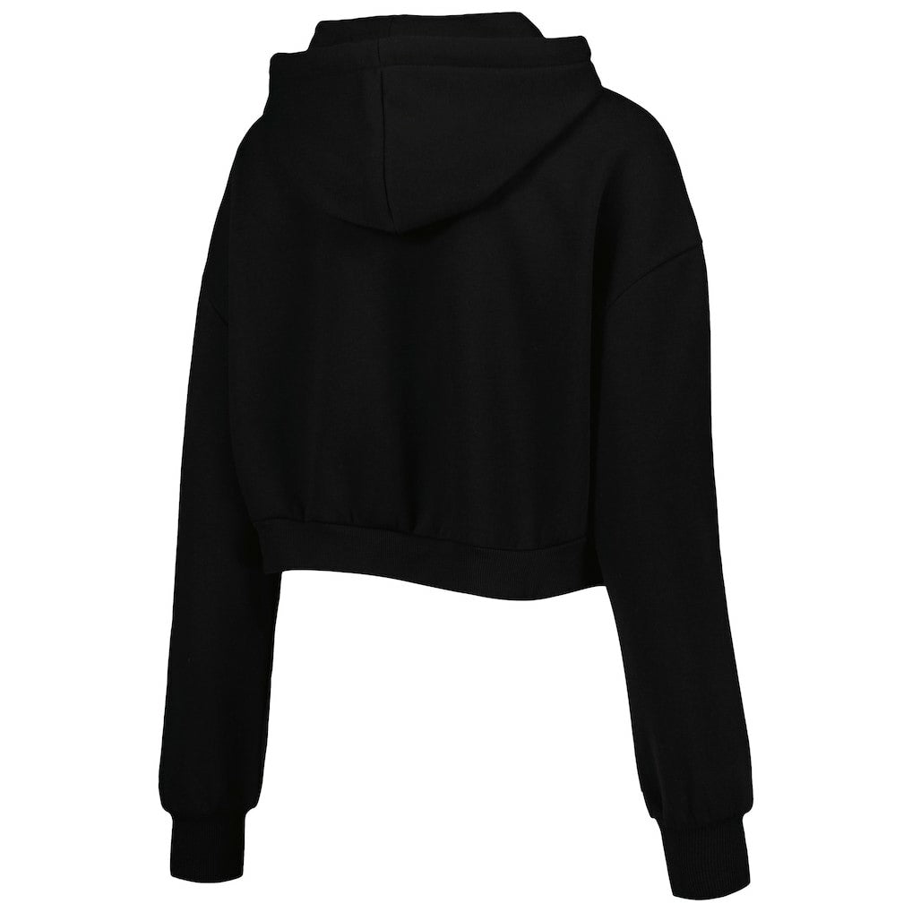 Cleveland Browns The Wild Collective Women's Cropped Pullover Hoodie - Black Hoodies