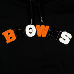Cleveland Browns The Wild Collective Women's Cropped Pullover Hoodie - Black Hoodies