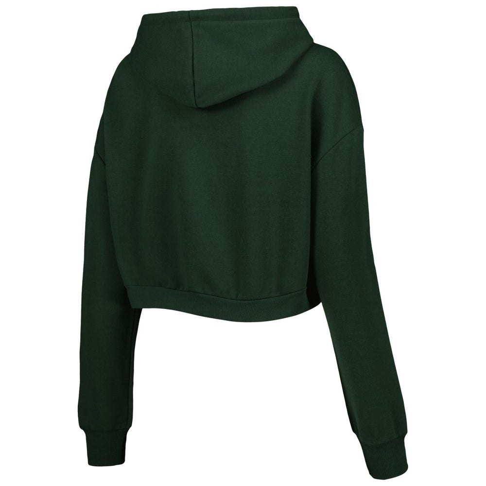 Green Bay Packers The Wild Collective Women's Cropped Pullover Hoodie - Green Hoodies