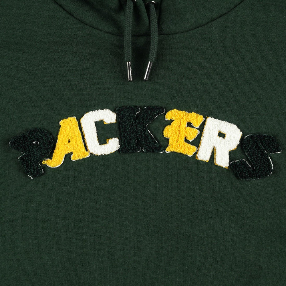 Green Bay Packers The Wild Collective Women's Cropped Pullover Hoodie - Green Hoodies