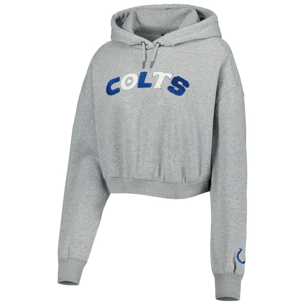Indianapolis Colts The Wild Collective Women's Cropped Pullover Hoodie - Gray Hoodies