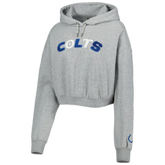 Indianapolis Colts The Wild Collective Women's Cropped Pullover Hoodie - Gray Hoodies