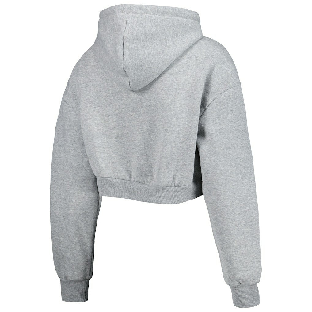 Los Angeles Chargers The Wild Collective Women's Cropped Pullover Hoodie - Gray Hoodies