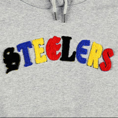 Pittsburgh Steelers The Wild Collective Women's Cropped Pullover Hoodie - Gray Hoodies