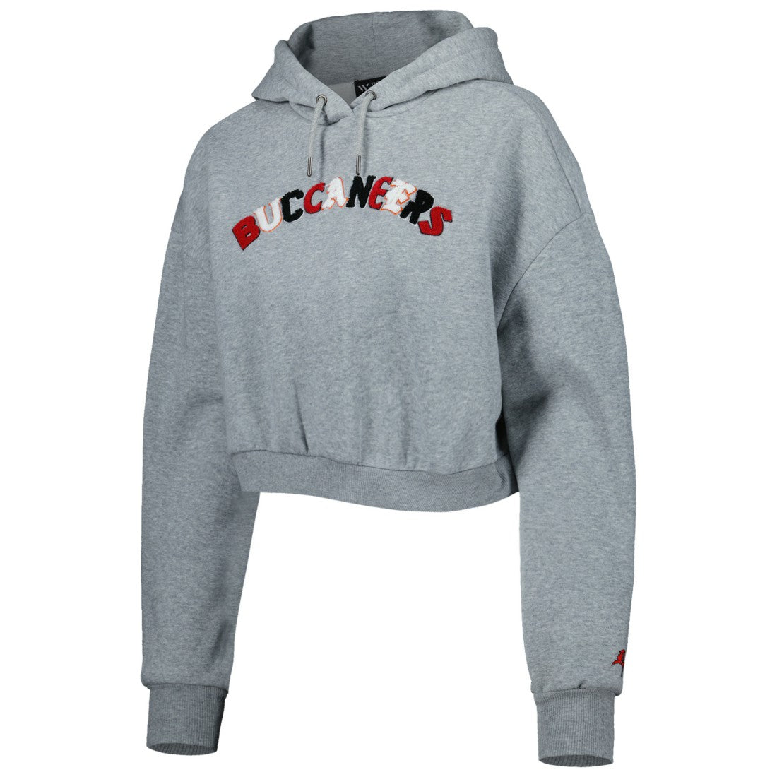 Tampa Bay Buccaneers The Wild Collective Women's Cropped Pullover Hoodie - Gray Hoodies