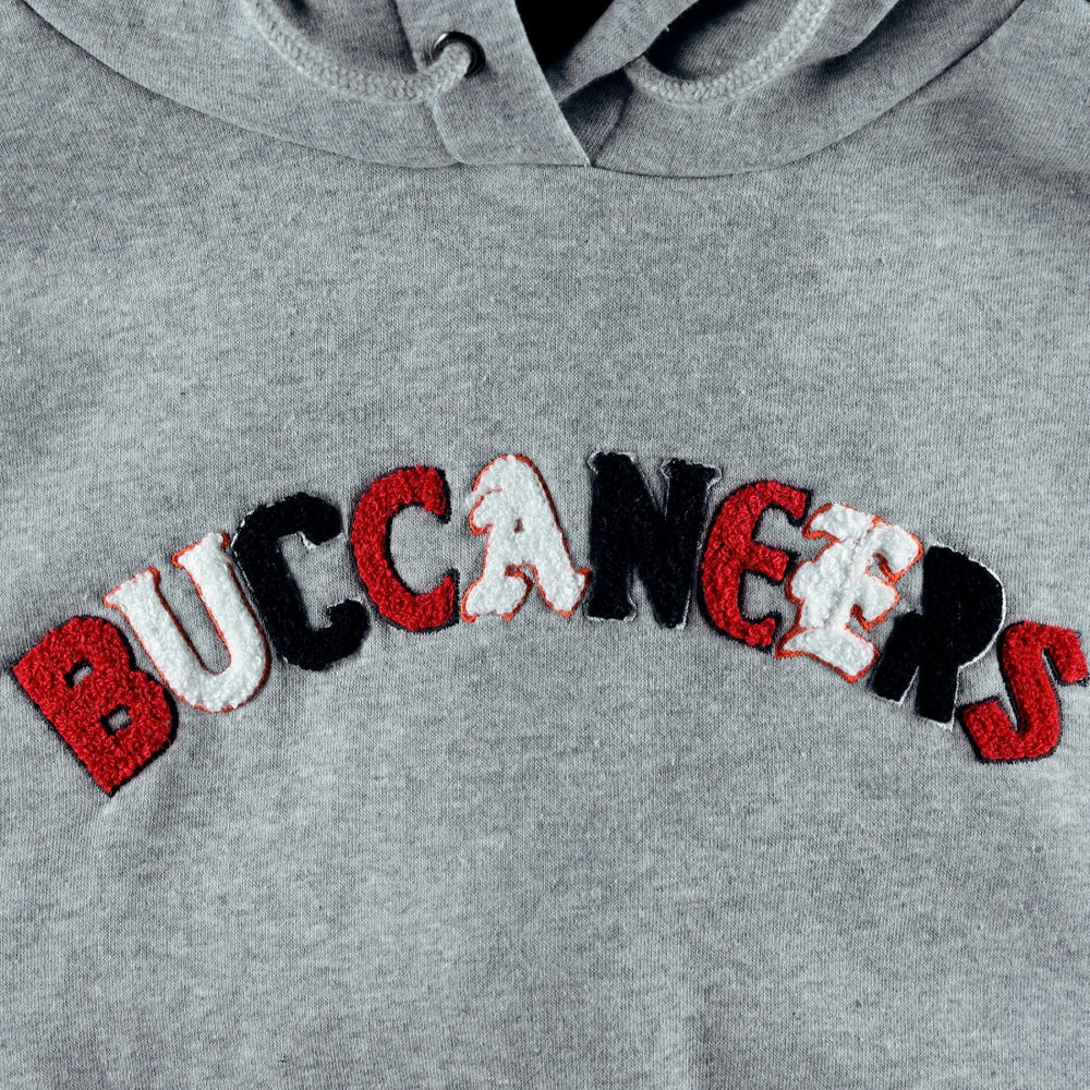 Tampa Bay Buccaneers The Wild Collective Women's Cropped Pullover Hoodie - Gray Hoodies