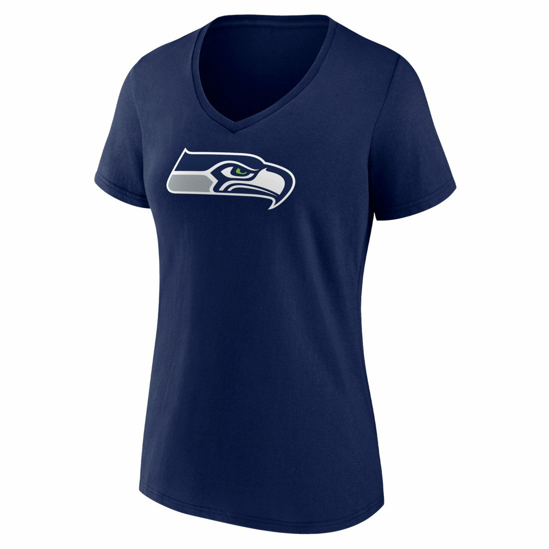 Seattle Seahawks Women's Icon Primary Logo V-Neck T-Shirt - College Navy T-shirts