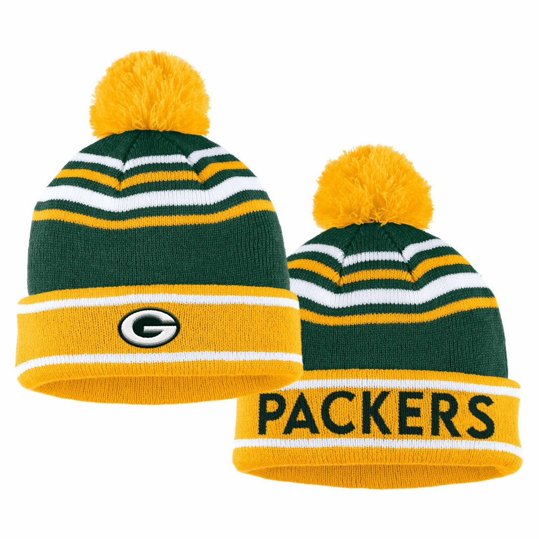 Green Bay Packers WEAR by Erin Andrews Women's Colorblock Cuffed Knit Hat with Pom and Scarf Set - Green Hats