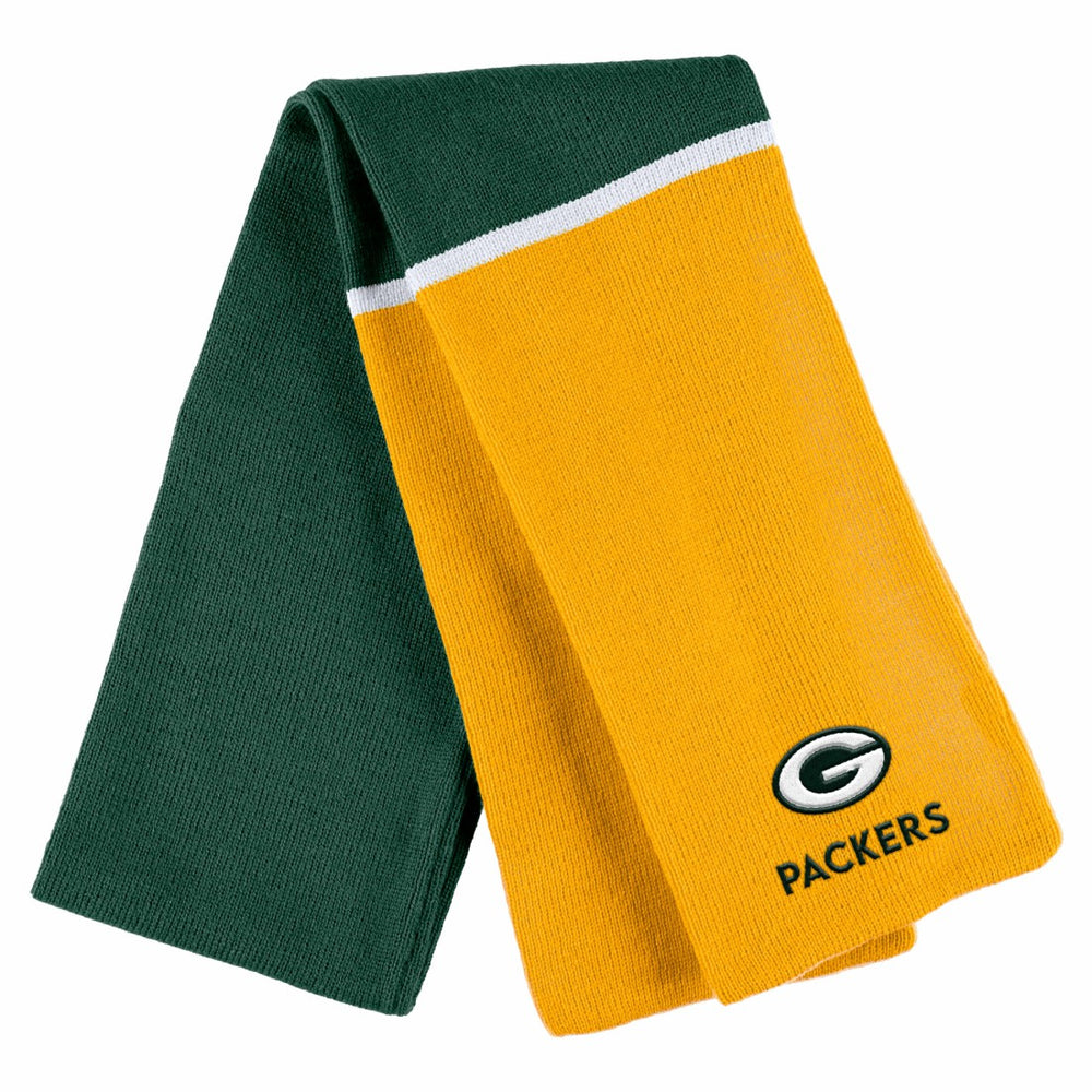 Green Bay Packers WEAR by Erin Andrews Women's Colorblock Cuffed Knit Hat with Pom and Scarf Set - Green Hats