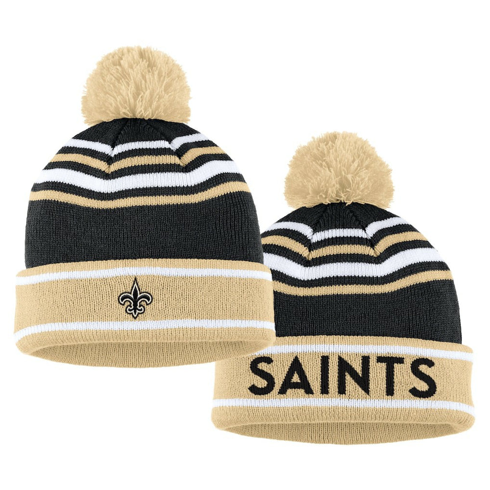 New Orleans Saints WEAR by Erin Andrews Women's Colorblock Cuffed Knit Hat with Pom and Scarf Set - Black Hats