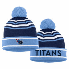 Tennessee Titans WEAR by Erin Andrews Women's Colorblock Cuffed Knit Hat with Pom and Scarf Set - Navy Hats