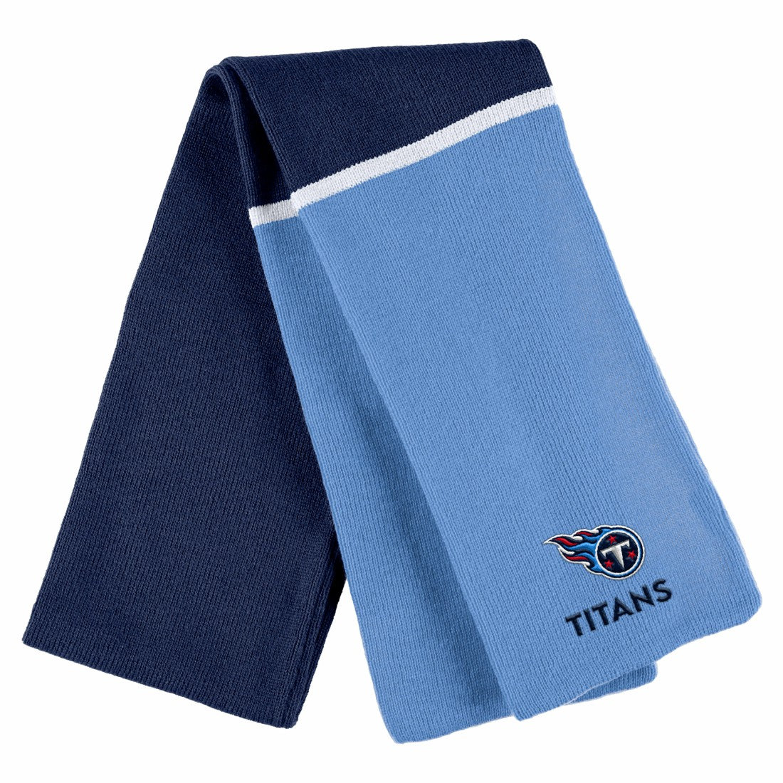 Tennessee Titans WEAR by Erin Andrews Women's Colorblock Cuffed Knit Hat with Pom and Scarf Set - Navy Hats