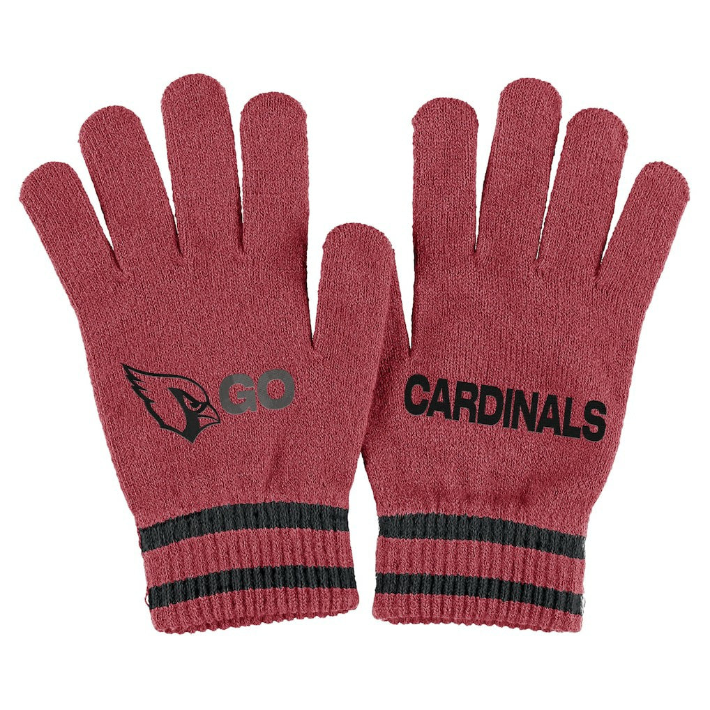 Arizona Cardinals WEAR by Erin Andrews Women's Double Jacquard Cuffed Knit Hat with Pom and Gloves Set - Cardinal Hats