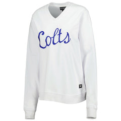 Indianapolis Colts The Wild Collective Women's Cheer V-Neck Fleece Pullover Sweatshirt - White Pullover