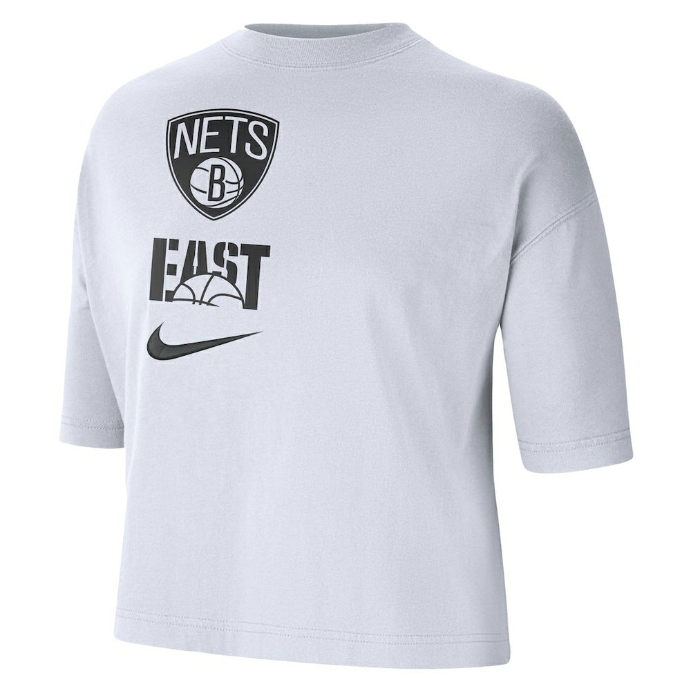 Brooklyn Nets Women's Essential Boxy T-Shirt White - Nike