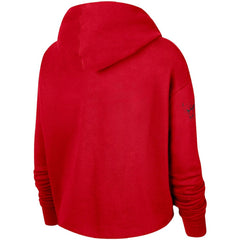 Chicago Bulls Women's Split Flip Courtside Cropped Pullover Hoodie Red - Nike