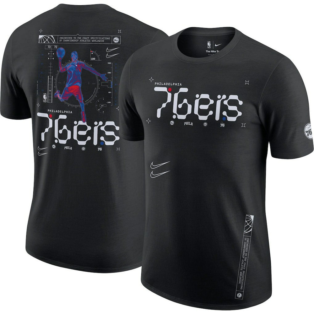 Philadelphia 76ers Courtside Air Traffic Control Max90 T-Shirt Black - Nike