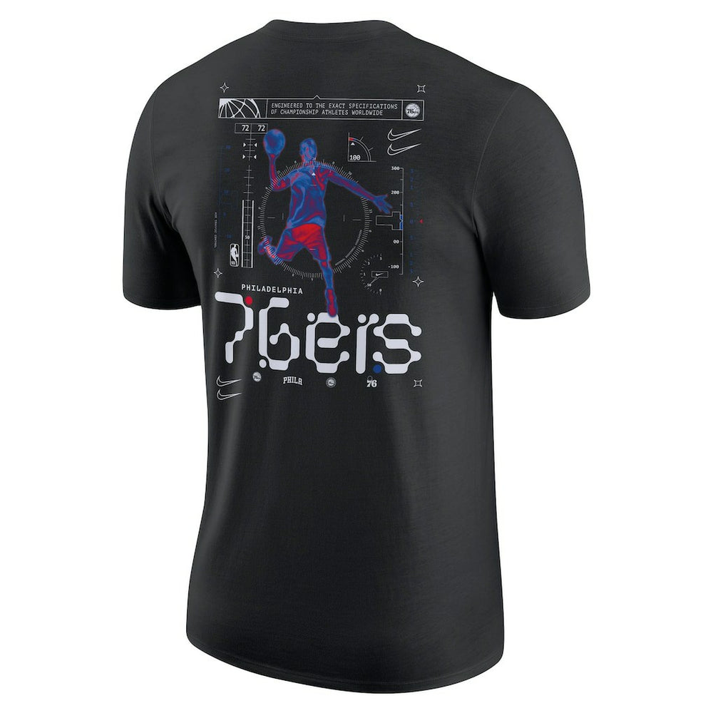 Philadelphia 76ers Courtside Air Traffic Control Max90 T-Shirt Black - Nike