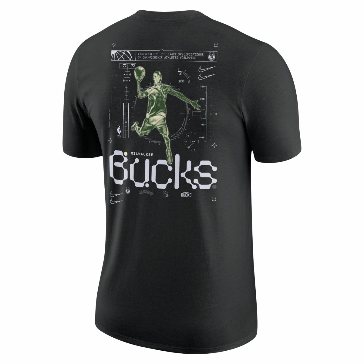 Milwaukee Bucks Courtside Air Traffic Control Max90 T-Shirt Black - Nike
