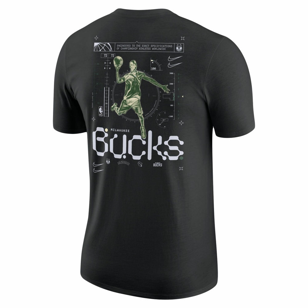 Milwaukee Bucks Courtside Air Traffic Control Max90 T-Shirt Black - Nike